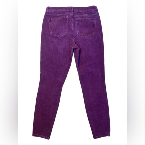 Banana Republic Corduroy Pants Women 6 Purple Beet Root Slim Preppy Chic - Picture 3 of 11